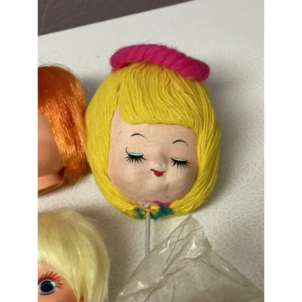 Vintage Doll HEADS Japan Korea Mixed Lot Boy Girls Clown Crafting